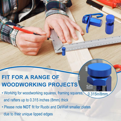 Tall Stair Gauges for Framing Square – Hexagonal Stable Lock with Holder & Hook for Carpentry & Circular Saw