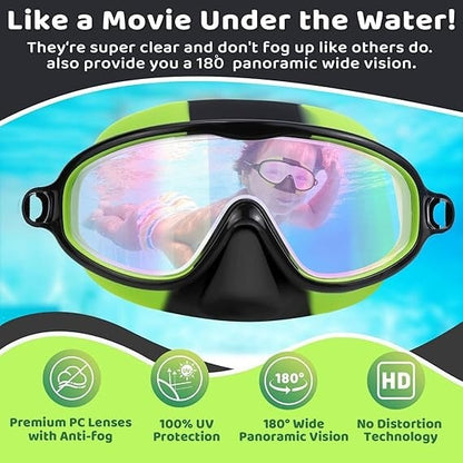 🏊‍♀️Last Day Buy 1 Get 1 Free🏊‍♀️-HD children's large frame waterproof and anti-fog swimming goggles