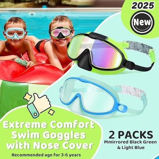 🏊‍♀️Last Day Buy 1 Get 1 Free🏊‍♀️-HD children's large frame waterproof and anti-fog swimming goggles
