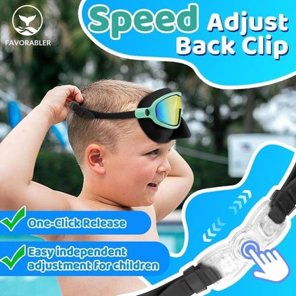 🏊‍♀️Last Day Buy 1 Get 1 Free🏊‍♀️-HD children's large frame waterproof and anti-fog swimming goggles