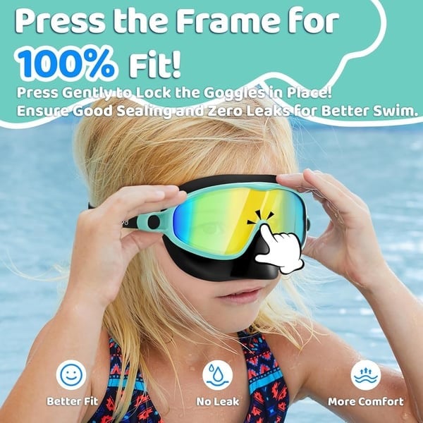 🏊‍♀️Last Day Buy 1 Get 1 Free🏊‍♀️-HD children's large frame waterproof and anti-fog swimming goggles
